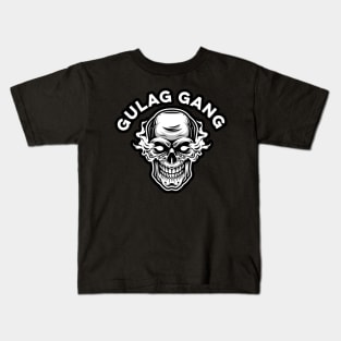 Gulag Gang Funny Video Games Smoking Skull Kids T-Shirt